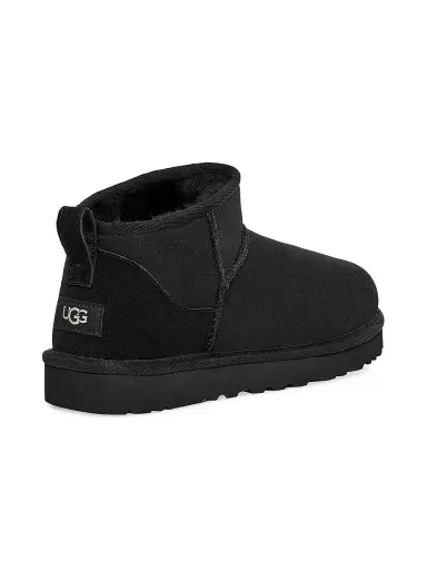 UGG Men's Classic Ultra Mini Sheepskin Ankle Boots - Black - Size 14 | Thumbnail 3