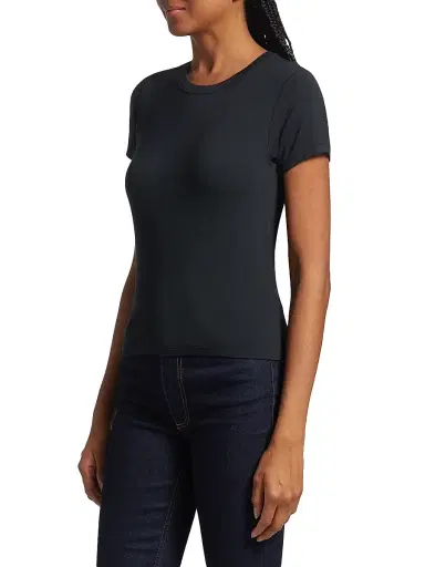 rag & bone Women's ICONS Luca Baby T-Shirt - Black - Size Large | Thumbnail 4