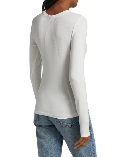 rag & bone Women's ICONS Luca Slim Long-Sleeve T-Shirt - White - Size XL | Thumbnail 5