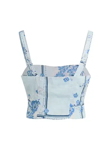 Favorite Daughter Women's The There For You Floral Linen Crop Top - Floral Scarf - Size 00 | Thumbnail 2 Favorite Daughter Women's The There For You Floral Linen Crop Top - Floral Scarf - Size 00 | Thumbnail 2