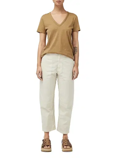 rag & bone Women's The Slub V-Neck T-Shirt - Khaki - Size Small | Thumbnail 2