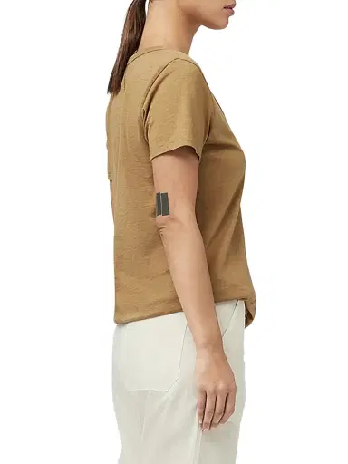 rag & bone Women's The Slub V-Neck T-Shirt - Khaki - Size Small | Thumbnail 4