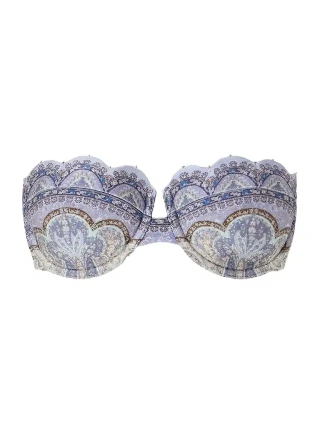 Zimmermann Wanderlust Strapless Embellished Paisley-print Bikini Top