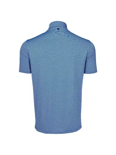Greyson Men's Quogue Striped Polo Shirt - Falcon Wolf Blue - Size Large | Thumbnail 2