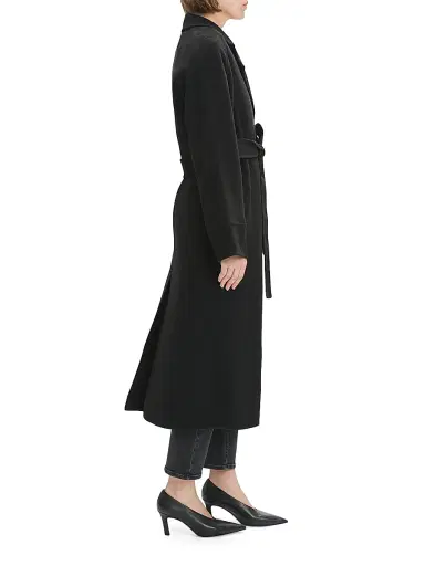 Favorite Daughter Women's Paola Wool-Blend Self-Belt Coat - Black - Size Large | Thumbnail 5