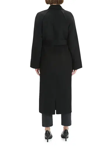 Favorite Daughter Women's Paola Wool-Blend Self-Belt Coat - Black - Size Large | Thumbnail 6