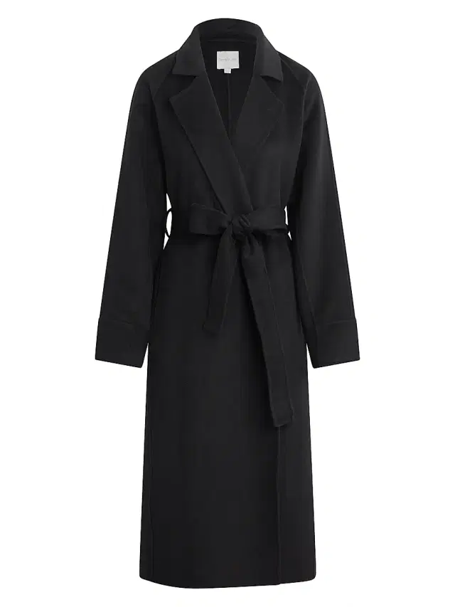 Favorite Daughter Women's Paola Wool-Blend Self-Belt Coat - Black