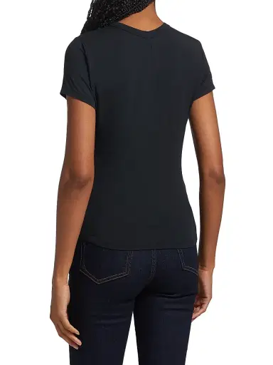 rag & bone Women's Luca Baby-Fit Crop Tee - Black - Size XL | Thumbnail 5
