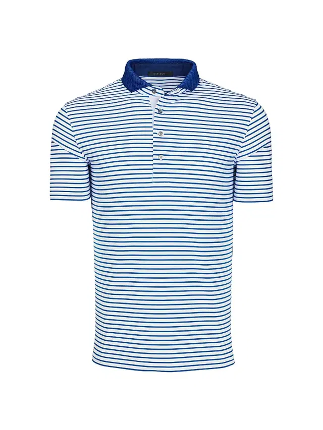 Greyson Men's Macabee Striped Polo Shirt - Arctic Iona