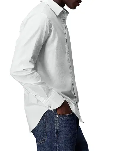 rag & bone Men's Tomlin Cotton Button-Front Shirt - White | Thumbnail 4