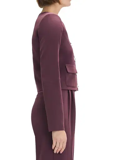 Favorite Daughter Women's The Laura Square-Neck Crop Jacket - Burgundy Dahlia - Size XS | Thumbnail 5