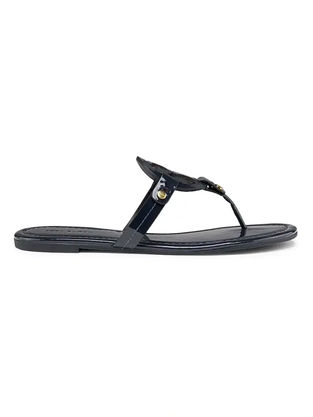 Tory Burch Women's Miller Patent Leather Thong Sandals - Navy