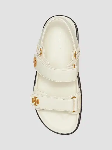 Tory Burch Women's Kira Sport Leather Sandals - Ivory - Size 9 | Thumbnail 4