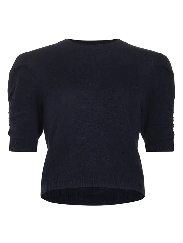 FRAME Women's Ruched Sleeve Cashmere-Wool Sweater - Navy