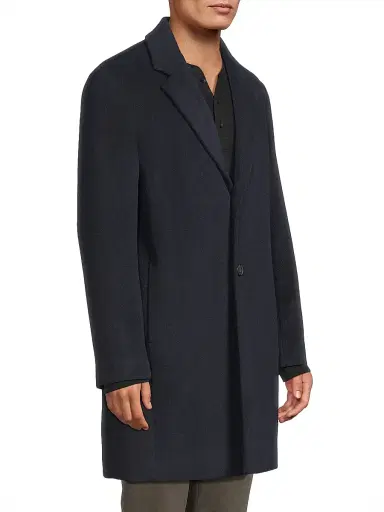 Vince Men's Notch Lapel Wool-Blend Coat - Coastal - Size XXL | Thumbnail 4