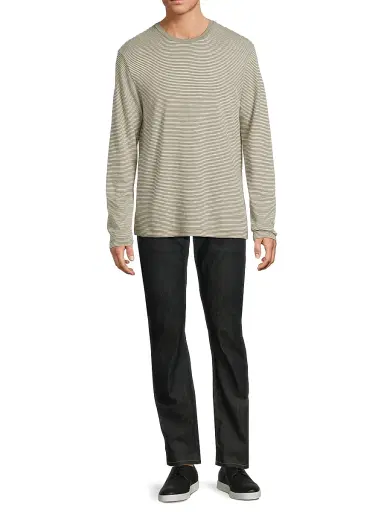 Vince Men's Striped Cotton Crewneck Shirt - Meadowlark Sycamore - Size XXL | Thumbnail 2