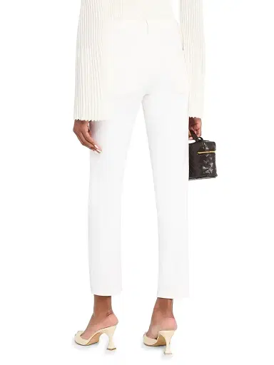 FRAME Women's The Borrowed Crop Jeans - White | Thumbnail 4