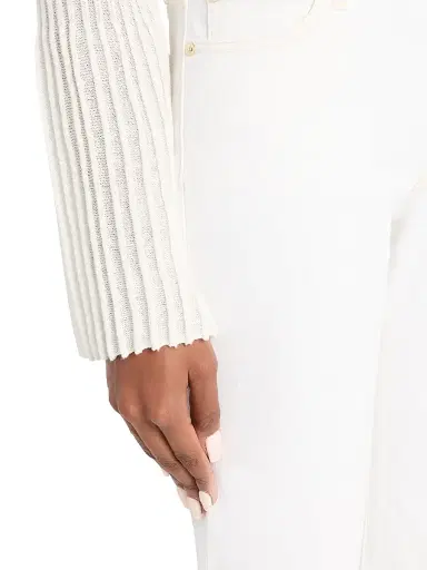 FRAME Women's The Borrowed Crop Jeans - White | Thumbnail 5