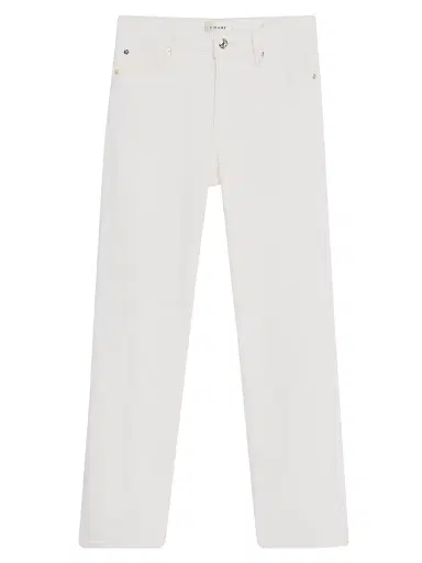 FRAME Women's The Borrowed Crop Jeans - White | Thumbnail 1