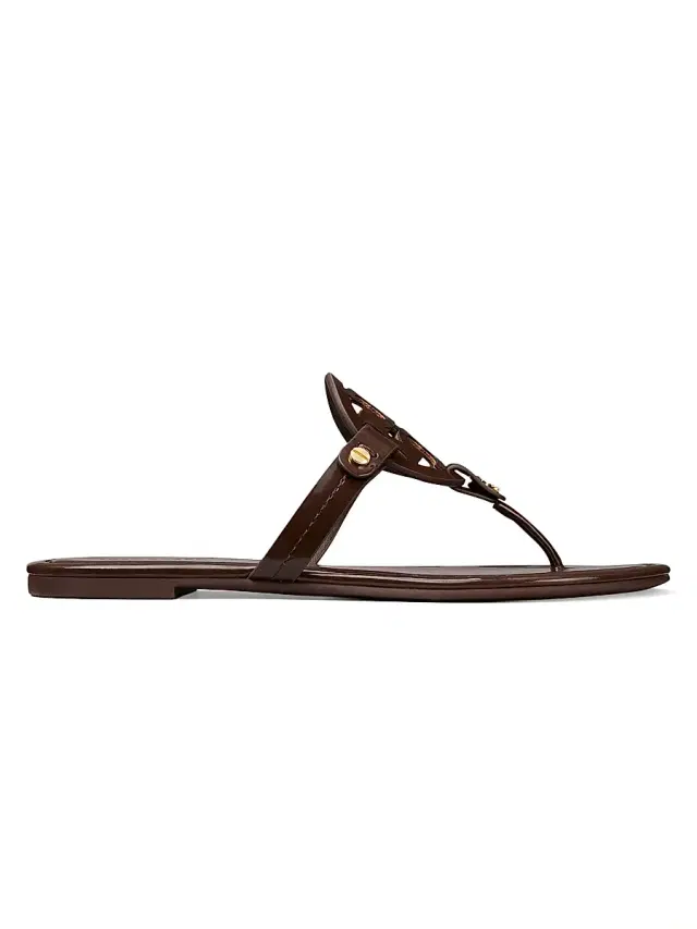 Tory Burch Women's Miller Patent Leather Thong Sandals - Coconut