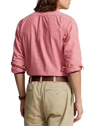Polo Ralph Lauren Men's Chambray Sport Shirt - Nautical Red White | Thumbnail 4 Polo Ralph Lauren Men's Chambray Sport Shirt - Nautical Red White | Thumbnail 4