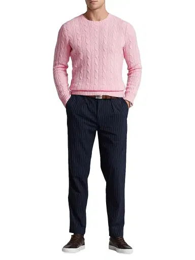 Polo Ralph Lauren Men's Cashmere Cable-Knit Sweater - Dusty Pink | Thumbnail 2