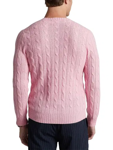 Polo Ralph Lauren Men's Cashmere Cable-Knit Sweater - Dusty Pink | Thumbnail 4