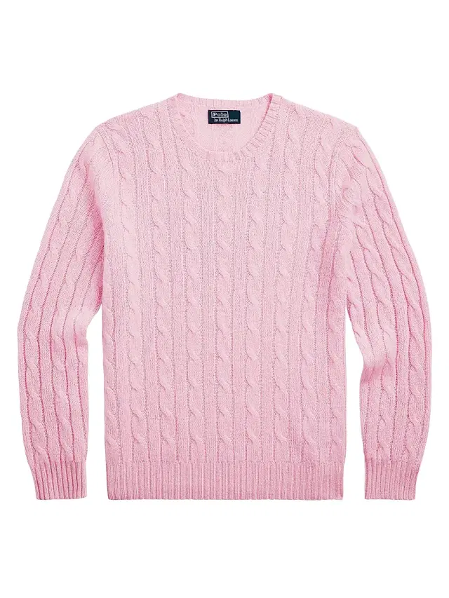 Polo Ralph Lauren Men's Cashmere Cable-Knit Sweater - Dusty Pink