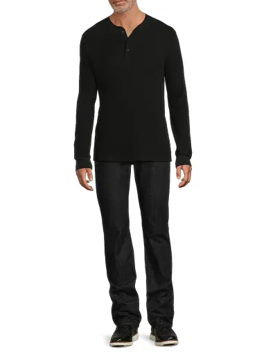 Vince Men's Jacquard Ribbed Henley | Thumbnail 2 Vince Men's Jacquard Ribbed Henley | Thumbnail 2