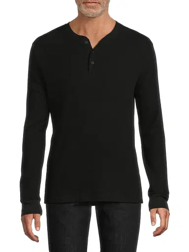 Vince Men's Jacquard Ribbed Henley | Thumbnail 3 Vince Men's Jacquard Ribbed Henley | Thumbnail 3