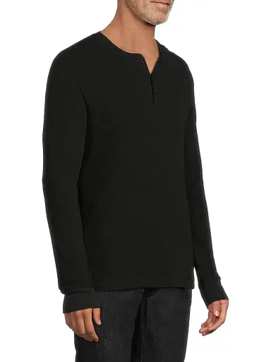 Vince Men's Jacquard Ribbed Henley | Thumbnail 4 Vince Men's Jacquard Ribbed Henley | Thumbnail 4