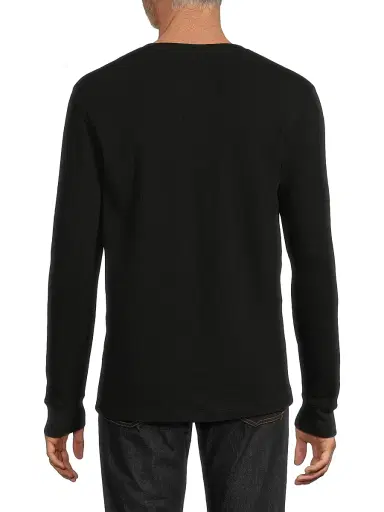 Vince Men's Jacquard Ribbed Henley - Black - Size XL | Thumbnail 5