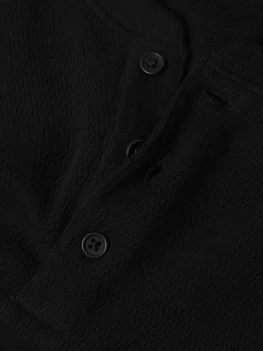 Vince Men's Jacquard Ribbed Henley - Black - Size XL | Thumbnail 6