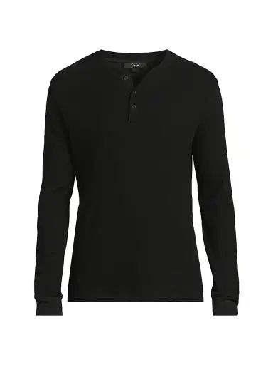 Vince Men's Jacquard Ribbed Henley | Thumbnail 1 Vince Men's Jacquard Ribbed Henley | Thumbnail 1