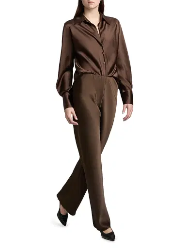 Vince Women's Colette High-Rise Fluid Satin Bias Pants | Thumbnail 2 Vince Women's Colette High-Rise Fluid Satin Bias Pants | Thumbnail 2