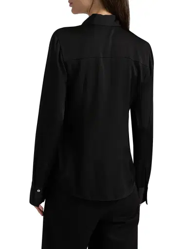 Vince Women's Slim-Fit Classic Shirt - Black - Size XXS | Thumbnail 5