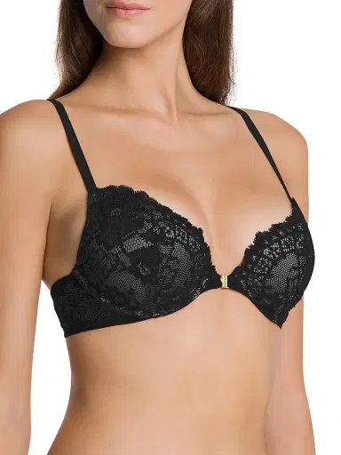 Wolford Women's Belle Fleur Push-Up Demi Bra - Black | Thumbnail 2