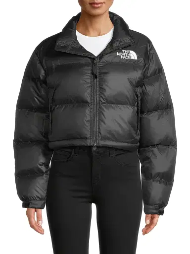 The North Face Women's Nuptse Cropped Down Puffer Jacket - Black - Size XL | Thumbnail 3