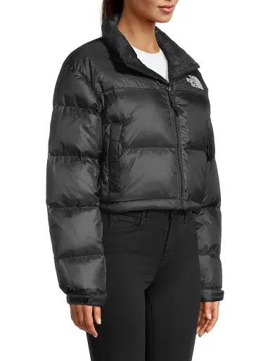 The North Face Women's Nuptse Cropped Down Puffer Jacket - Black - Size XL | Thumbnail 4