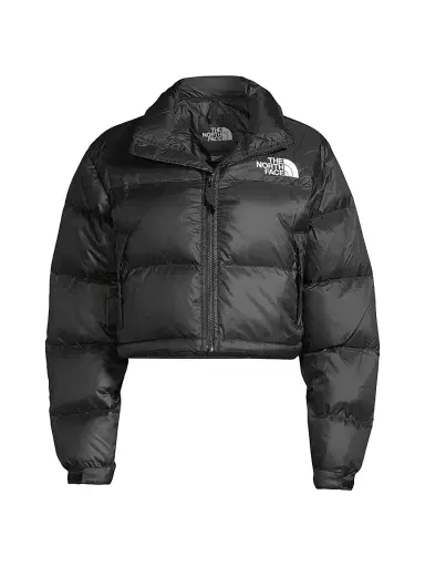The North Face Women's Nuptse Cropped Down Puffer Jacket - Black - Size XL | Thumbnail 1