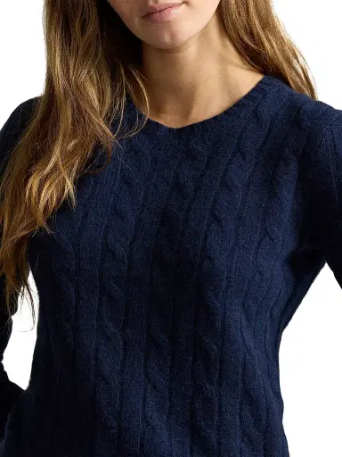 Polo Ralph Lauren Women's Cashmere Cable-Knit Crewneck Sweater | Thumbnail 5 Polo Ralph Lauren Women's Cashmere Cable-Knit Crewneck Sweater | Thumbnail 5