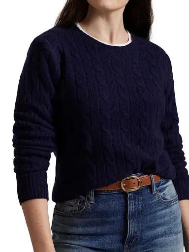 Polo Ralph Lauren Women's Cashmere Cable-Knit Crewneck Sweater | Thumbnail 6 Polo Ralph Lauren Women's Cashmere Cable-Knit Crewneck Sweater | Thumbnail 6