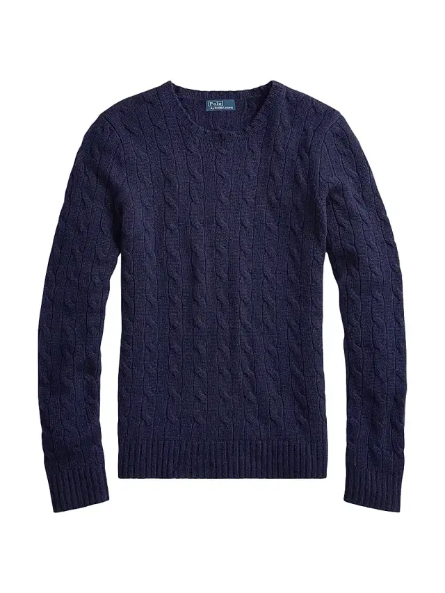 Polo Ralph Lauren Women's Cashmere Cable-Knit Crewneck Sweater - Hunter Navy