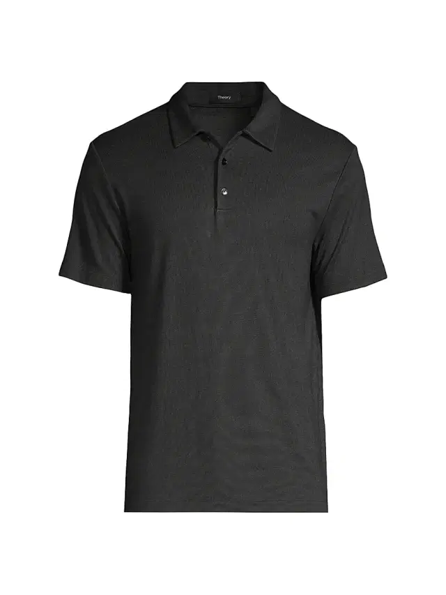 Theory Men's Bron C Anemone Polo Shirt - Black Multi