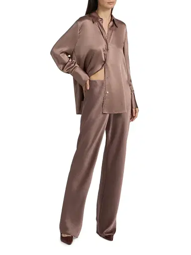 Vince Women's Colette High-Rise Fluid Satin Bias Pants | Thumbnail 2 Vince Women's Colette High-Rise Fluid Satin Bias Pants | Thumbnail 2
