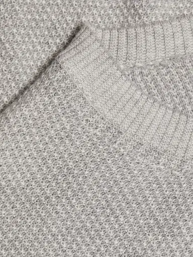 Vince Men's Geo Jacquard Long-Sleeve Crewneck Sweater - Heather Grey Classic Cream | Thumbnail 7