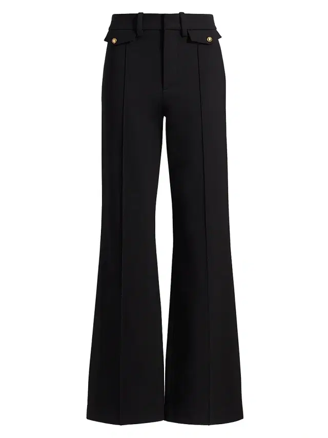 FRAME Women's The Reboot Cropped Flare Trousers - Black