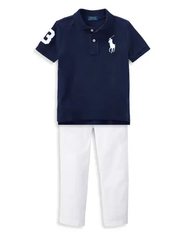 Polo Ralph Lauren Big Pony Cotton Mesh Polo - Navy - Size 7 | Thumbnail 2 Polo Ralph Lauren Big Pony Cotton Mesh Polo - Navy - Size 7 | Thumbnail 2