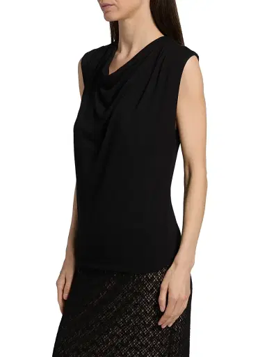 Vince Women's Draped Cowlneck Sleeveless Top - Black - Size XS | Thumbnail 4 Vince Women's Draped Cowlneck Sleeveless Top - Black - Size XS | Thumbnail 4