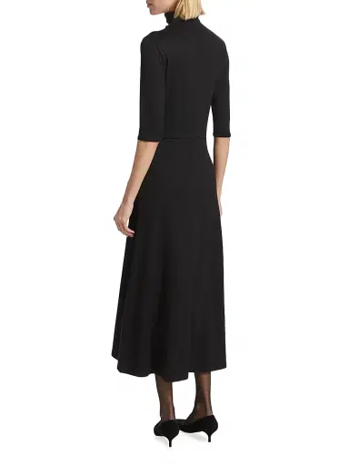 Vince Women's Turtleneck Knit Midi-Dress - Black | Thumbnail 5 Vince Women's Turtleneck Knit Midi-Dress - Black | Thumbnail 5